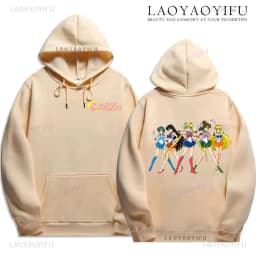 Cute Sailor Moon Hoodie Women Casual Streetwear Harajuku Ladie Streetwear Tops Kawaii Sweet Loose Hoody Unisex Clothing Pullover