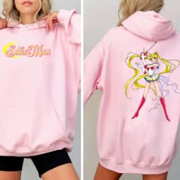 Cute Sailor Moon Hoodie Women Casual Streetwear Harajuku Ladie Streetwear Tops Kawaii Sweet Loose Hoody Unisex Clothing Pullover
