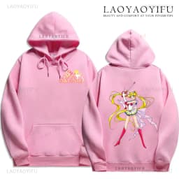 Cute Sailor Moon Hoodie Women Casual Streetwear Harajuku Ladie Streetwear Tops Kawaii Sweet Loose Hoody Unisex Clothing Pullover