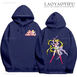 Cute Sailor Moon Hoodie Women Casual Streetwear Harajuku Ladie Streetwear Tops Kawaii Sweet Loose Hoody Unisex Clothing Pullover