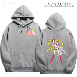 Cute Sailor Moon Hoodie Women Casual Streetwear Harajuku Ladie Streetwear Tops Kawaii Sweet Loose Hoody Unisex Clothing Pullover