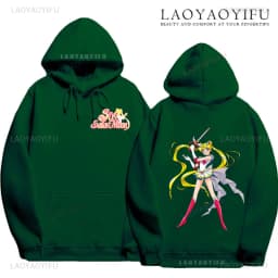 Cute Sailor Moon Hoodie Women Casual Streetwear Harajuku Ladie Streetwear Tops Kawaii Sweet Loose Hoody Unisex Clothing Pullover
