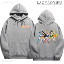 Cute Sailor Moon Hoodie Women Casual Streetwear Harajuku Ladie Streetwear Tops Kawaii Sweet Loose Hoody Unisex Clothing Pullover