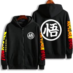 Dragon Ball Goku Logo Zip Up Hoodie Japanese Anime Fashion Y2K Hooded Jacket Streetwear Casual Sweatshirt Men's Couple Coat