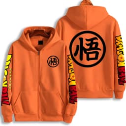 Dragon Ball Goku Logo Zip Up Hoodie Japanese Anime Fashion Y2K Hooded Jacket Streetwear Casual Sweatshirt Men's Couple Coat