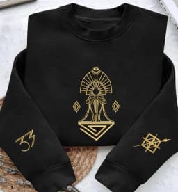 Clair Obscur Expedition 33 Sweater Elegant Gold Line Embroidered Shirt Gift for Gamer Sweatshirt Streetwear 2025 Women Men Topa