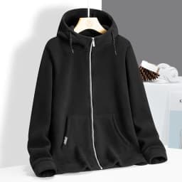 2024 Autumn and Winter New Fashion Solid Color Thick Warm Lamb Wool Hoodie Men's Casual Loose Comfortable Large Size Coat M-4XL