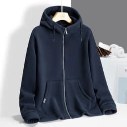 2024 Autumn and Winter New Fashion Solid Color Thick Warm Lamb Wool Hoodie Men's Casual Loose Comfortable Large Size Coat M-4XL