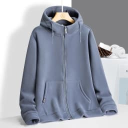 2024 Autumn and Winter New Fashion Solid Color Thick Warm Lamb Wool Hoodie Men's Casual Loose Comfortable Large Size Coat M-4XL