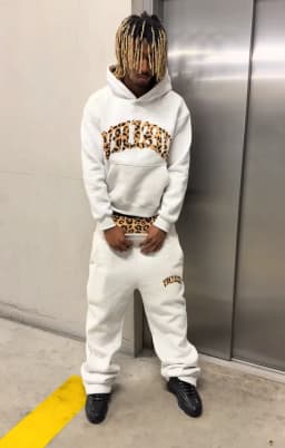 Y2K Fashion leopard High street print letter embroidered men sportswear suit American casual retro hoodie trend loose clothing
