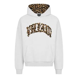 Y2K Fashion leopard High street print letter embroidered men sportswear suit American casual retro hoodie trend loose clothing