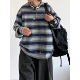 2026 Autumn New Japan Retro Striped Basic Round Neck Long Sleeved Sweatshirt Korean Fashion Harajuku Men's Casual Loose Pullover