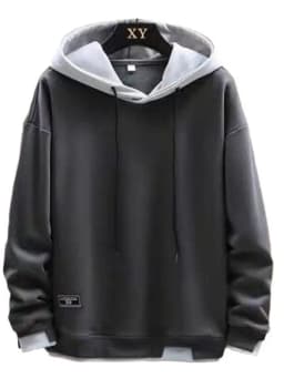 Men's Casual Loose Long Sleeve Hoodie Sweatshirt Spring Autumn New Style Trendy Fake Two-Piece Youth Top Polyester Fabric