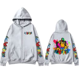 Lc Waikiki Monkey Graphic Zip Up Hoodie Male Funny Cartoon Monkeys Print Zipper Jacket Men Women Fashion Brand Oversized Hoodies