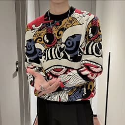 Printing Sweatshirts for Men Korean Style Crewneck Man Pullover Round Neck Autumn Streetwear Cheap Clothing Deals Overfit Funny