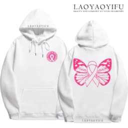 Family Pack Pink Awareness Ribbon Hoodies Survivor Support Winter Collection Spring and Autumn‌ Pink Ribbon Breast Cancer Gifts