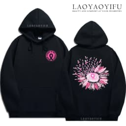 Family Pack Pink Awareness Ribbon Hoodies Survivor Support Winter Collection Spring and Autumn‌ Pink Ribbon Breast Cancer Gifts