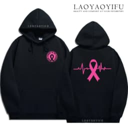 Family Pack Pink Awareness Ribbon Hoodies Survivor Support Winter Collection Spring and Autumn‌ Pink Ribbon Breast Cancer Gifts