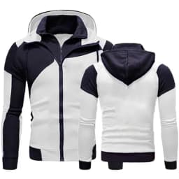 2025 Autumn/winter men's motorcycle jacket, Volkswagen logo printed men's sports hooded double zipper sweatshirt