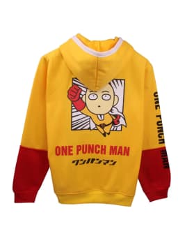 Adult Yellow Hoodies cartoon Hoodie Saitama cosplay clothing Men Women Costume Sweatshirts Mens anime clothes