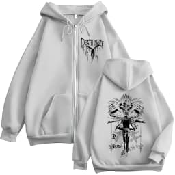Anime Death Note Ryuk Yagami Light Zipper Hoodies Men Women Clothing Fashion Casual Loose Zip Up Hooded Sweatshirts Jacket Coats
