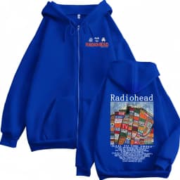 Radiohead Hail To The Thief Merch Zipper Hoodies Rock Hip Hop Vintage Zip Up Sweatshirts Men Women Oversized Fashion Pullovers
