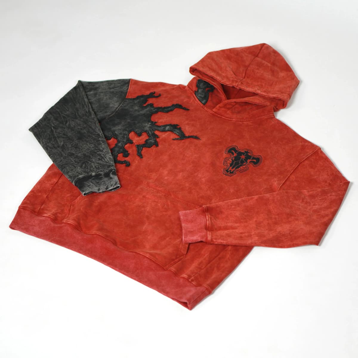 Y2K 5-Leaf Hoodie Men Women Retro Acid Wash Patchwork Heavyweight Embroidery Sweatshirt Punk Streetwear Oversize Loose Hoodie