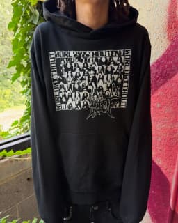 Men Punk Graphic Print Hoodie Streetwear Y2k Long Sleeve Pullover Sweatshirt Gothic Street Style Everyday Casual Fashion Top