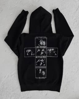 Men Punk Graphic Print Hoodie Streetwear Y2k Long Sleeve Pullover Sweatshirt Gothic Street Style Everyday Casual Fashion Top