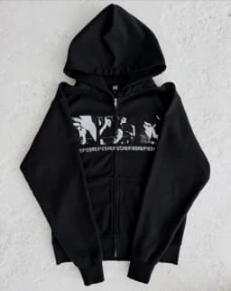 Men Punk Graphic Print Hoodie Streetwear Y2k Long Sleeve Pullover Sweatshirt Gothic Street Style Everyday Casual Fashion Top