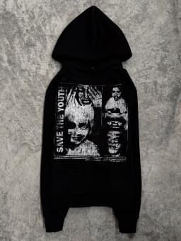 Men Punk Graphic Print Hoodie Streetwear Y2k Long Sleeve Pullover Sweatshirt Gothic Street Style Everyday Casual Fashion Top
