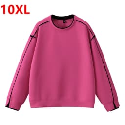 New Arrivals for Spring  Autumn Street Style Plus Size Men Color-Block Crewneck Long-Sleeve Loose Fake Two-Piece Top170kg10XL