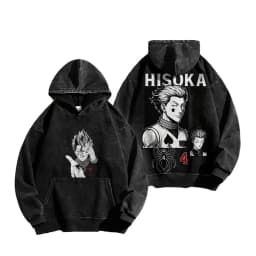 Hot Anime Hunter x Hunter Hisoka Print Hooded Men Women Cotton Hoodies Retro Washed Sweatshirt Harajuku Casual Loose Streetwear