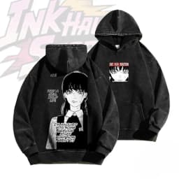 Chainsaw Man Asa Mitaka Anime Graphic Hooded Men Women Vintage Hoodies Washed Cotton Sweatshirt Casual Streetwear Loose Pullover