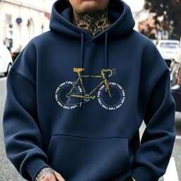 Words Spliced Bicycle Creative Typography Art Hoodie Bike Letter Pullover Hooded Outdoor Cycling Streetwear Casual Hooded Tops