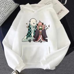 Spy X Family Hoodie Anya and Bond Sweatshirt Tanjirou and Nezuko Cosplay Hoody Anime Printing Pullovers Girls Kawaii Clothing