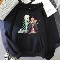 Spy X Family Hoodie Anya and Bond Sweatshirt Tanjirou and Nezuko Cosplay Hoody Anime Printing Pullovers Girls Kawaii Clothing