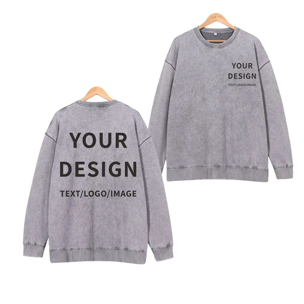 100% Cotton Hoodie Custom Logo Street Trend pullover Print Design European American Size Tops Printing Pattern