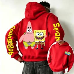 SpongeBob SquarePants and Patrick Star Cartoon Anime 2026 New Spring and Autumn Men's and Women's Fashion Hooded Sports Hoodies
