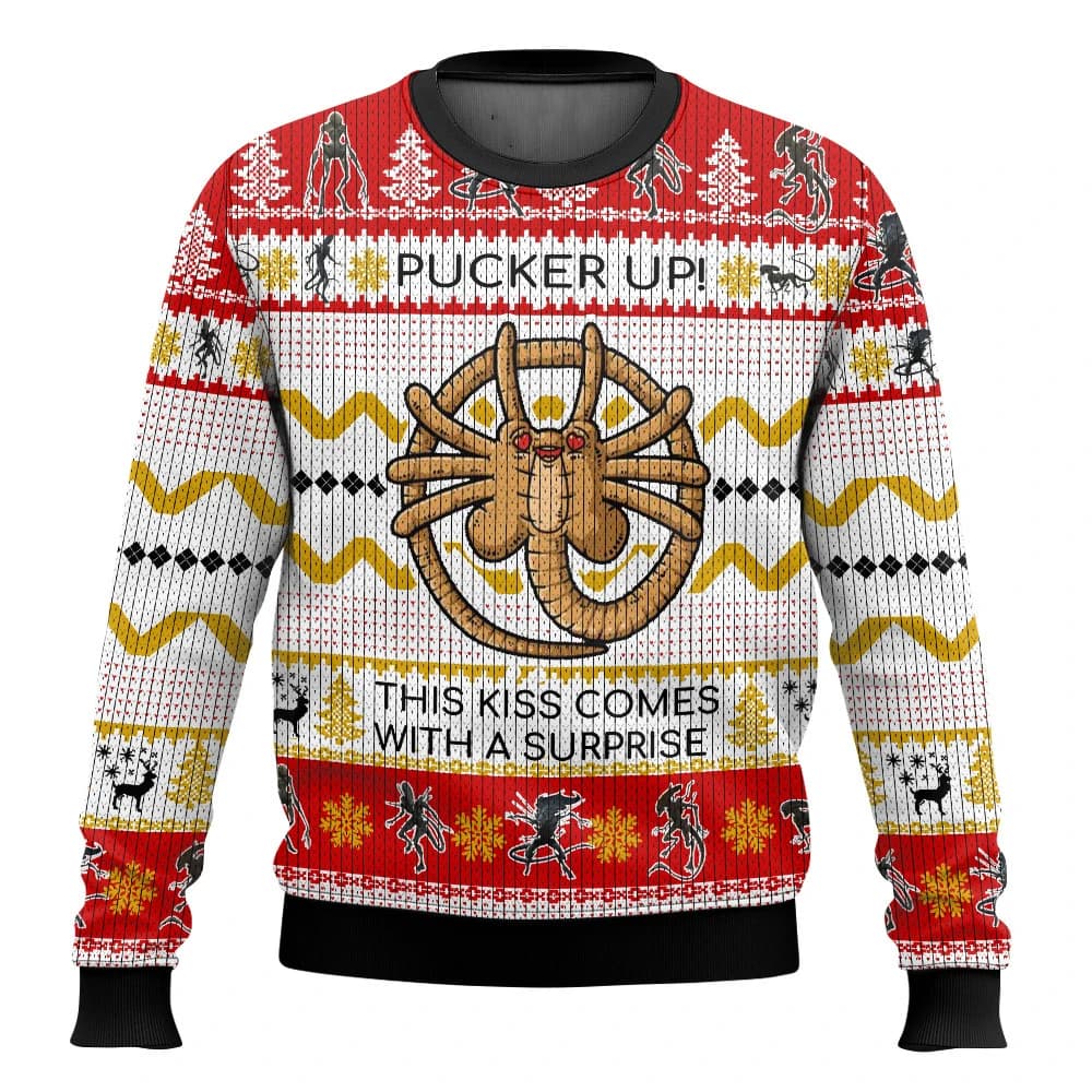 Free Hugs Alien Facehugger Ugly Christmas Sweater Cartoon Anime Women Men Pullover Tops 2026Fashion Couple Hoodie Sweatshirt