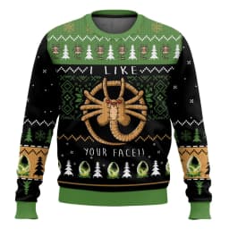 Free Hugs Alien Facehugger Ugly Christmas Sweater Cartoon Anime Women Men Pullover Tops 2026Fashion Couple Hoodie Sweatshirt