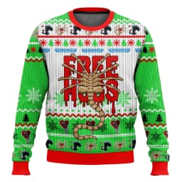 Free Hugs Alien Facehugger Ugly Christmas Sweater Cartoon Anime Women Men Pullover Tops 2026Fashion Couple Hoodie Sweatshirt