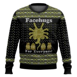 Free Hugs Alien Facehugger Ugly Christmas Sweater Cartoon Anime Women Men Pullover Tops 2026Fashion Couple Hoodie Sweatshirt