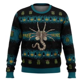 Free Hugs Alien Facehugger Ugly Christmas Sweater Cartoon Anime Women Men Pullover Tops 2026Fashion Couple Hoodie Sweatshirt