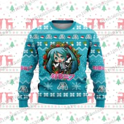 Hatsune Miku Ugly Christmas Sweater Cartoon Anime Women Men Pullover Tops Fashion Couple Hoodie Sweatshirt