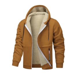 Animal Game Mens Casual Hooded for Men Fleece Sweatshirt Thick Sherpa Lined Hoodies Zipper Jacket Thick Heavyweight Sweatshirts