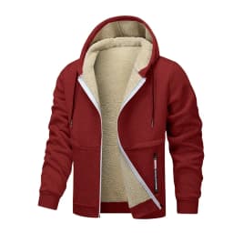 Animal Game Mens Casual Hooded for Men Fleece Sweatshirt Thick Sherpa Lined Hoodies Zipper Jacket Thick Heavyweight Sweatshirts