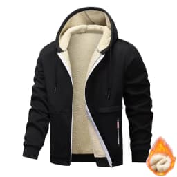 Animal Game Mens Casual Hooded for Men Fleece Sweatshirt Thick Sherpa Lined Hoodies Zipper Jacket Thick Heavyweight Sweatshirts