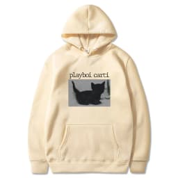 Playboi Carti Oversized Hip Hop Hoodie Cute Cat Print Hoodies Harajuku Sweatshirt Regular Mens Tops Quality Men Loose Streetwear