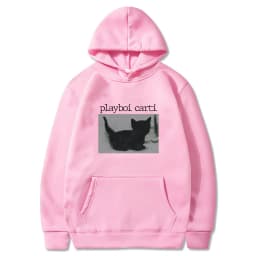 Playboi Carti Oversized Hip Hop Hoodie Cute Cat Print Hoodies Harajuku Sweatshirt Regular Mens Tops Quality Men Loose Streetwear